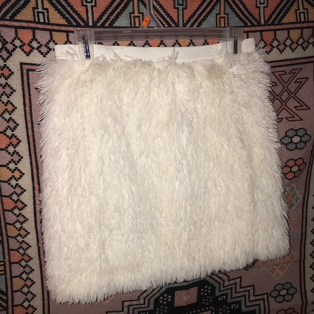 White mini skirt